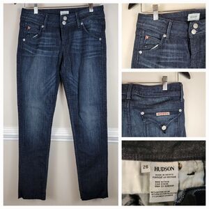 HUDSON Women’s Sz 26 Colin Flap Skinny Ankle Raw Hem Denim Jeans Color SHAN 0706